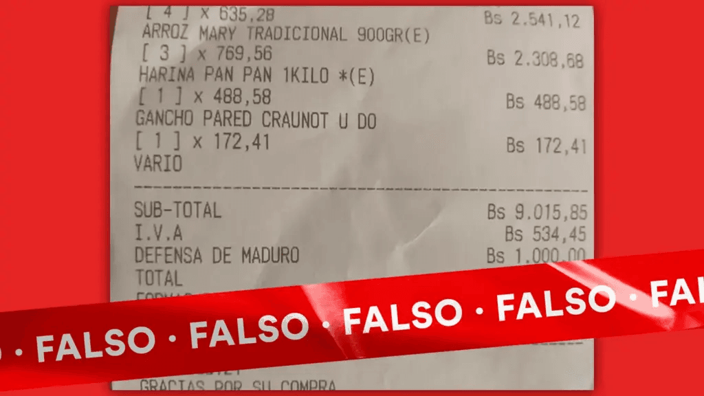 Desmienten facturas falsas por cobros de Bs. 1.000 a favor de Maduro