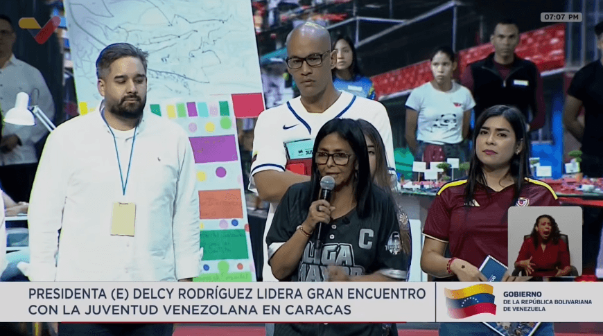 Delcy Rodríguez llama a Donald Trump 'socio' y exige el fin del bloqueo