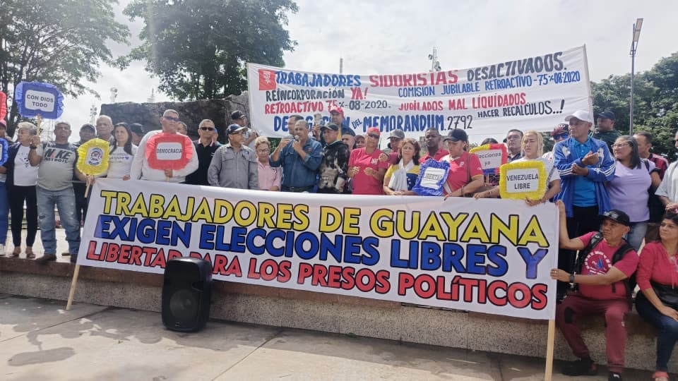 Sindicalistas en Bolívar Demandaron Elecciones y Apoyo a María Corina