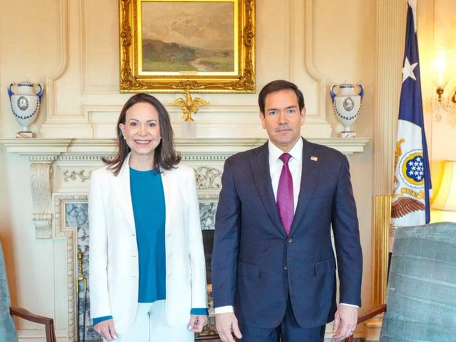 María Corina Machado se Reúne con Marco Rubio en Defensa de la Democracia