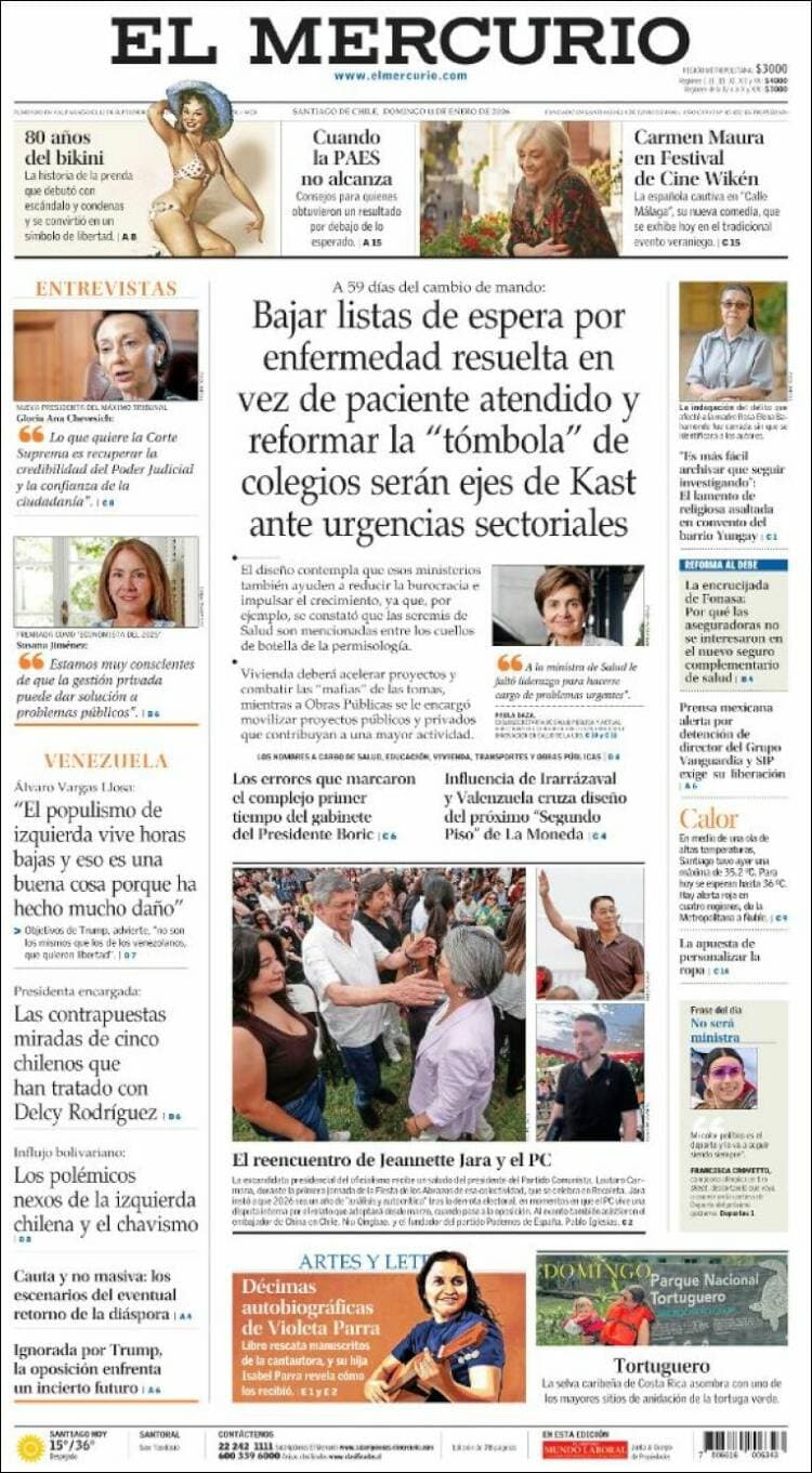 Portadas latinoamericanas de este 11 de enero de 2026