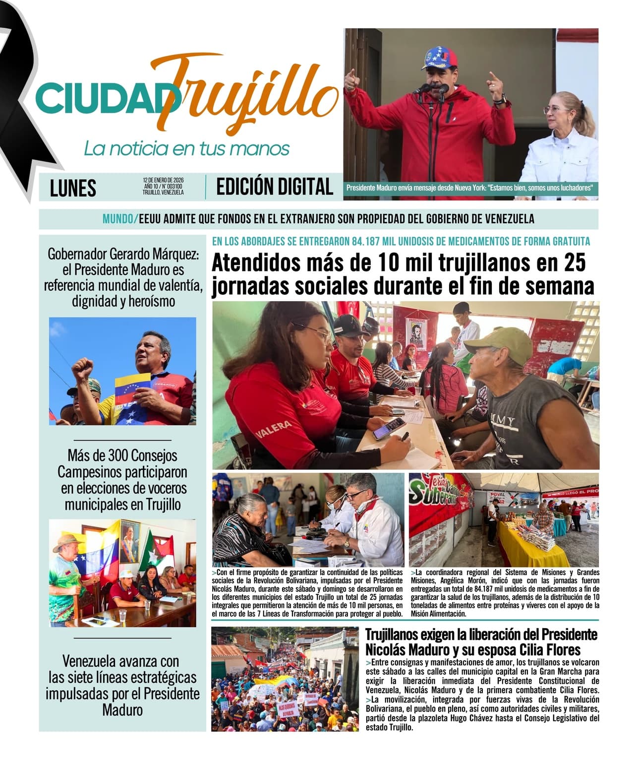 Portadas de este lunes 12 de enero de 2026