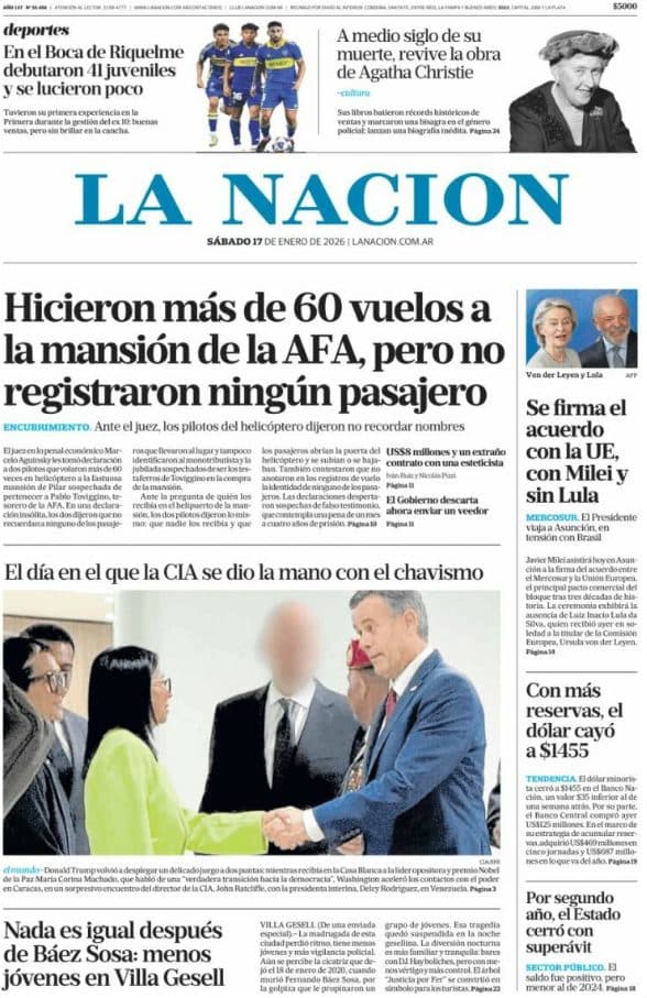 Revista de Noticias: Portadas de América Latina – 17 de enero de 2026