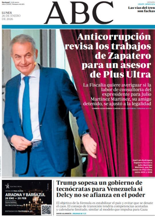 Las Portadas Internacionales del 26 de enero: Lo Que Dice el Mundo Sobre Venezuela