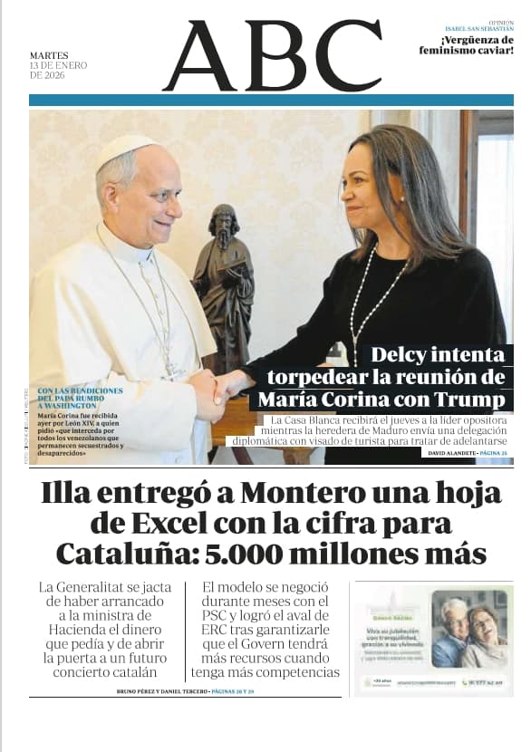 Portadas de la prensa internacional de este martes 13 de enero de 2026