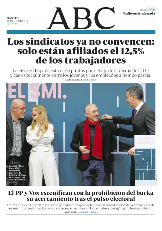 Resumen de las Portadas Internacionales del Martes 17 de Febrero de 2026