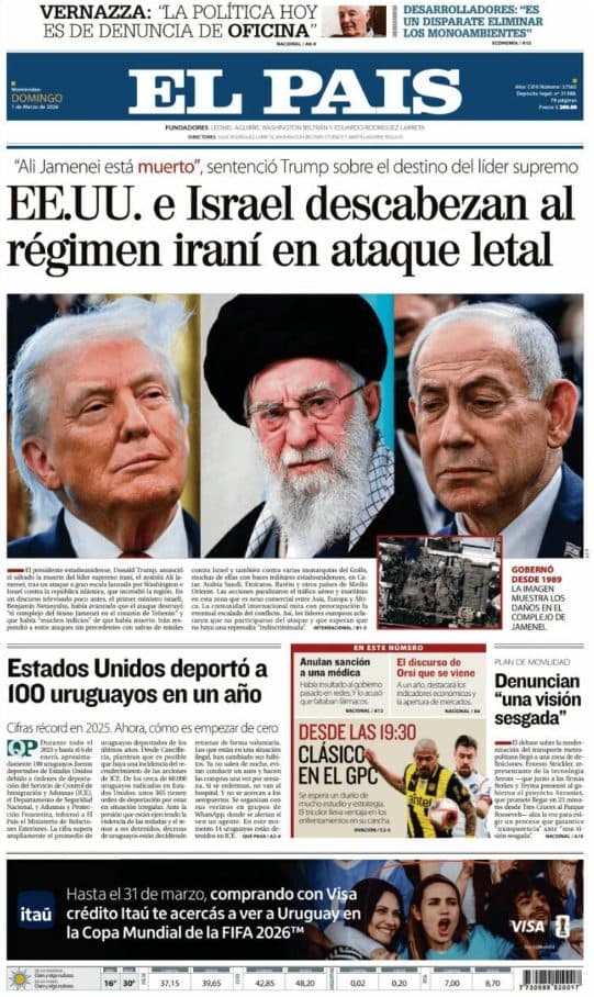 Resumén de las Portadas Latinoamericanas del 1 de marzo de 2026