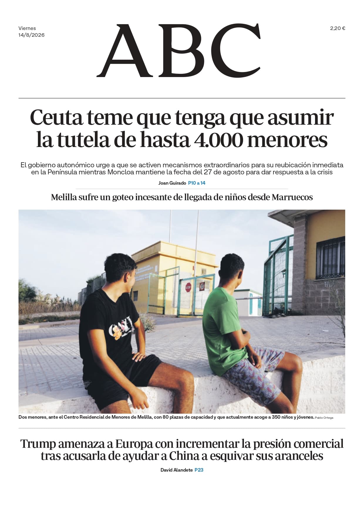 Resumen de la Prensa Internacional: Noticias del 14 de agosto de 2026