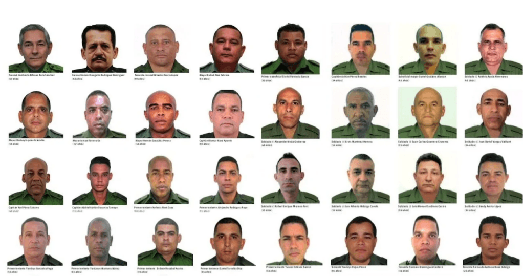 Cuba repatriará el jueves los cuerpos de los 32 militares que murieron en Venezuela