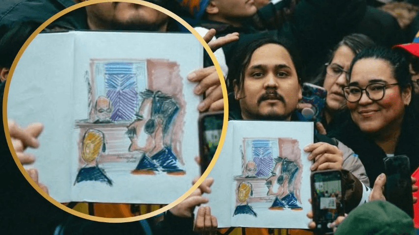 Caricaturista venezolano compartió ilustraciones de la audiencia de Maduro: "La justicia anhelada y palpable"