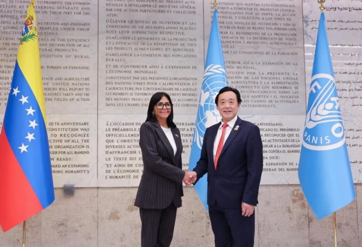 Director de la FAO recibió a Delcy Rodríguez en Roma para el inicio del Foro Mundial de la Alimentación 2026