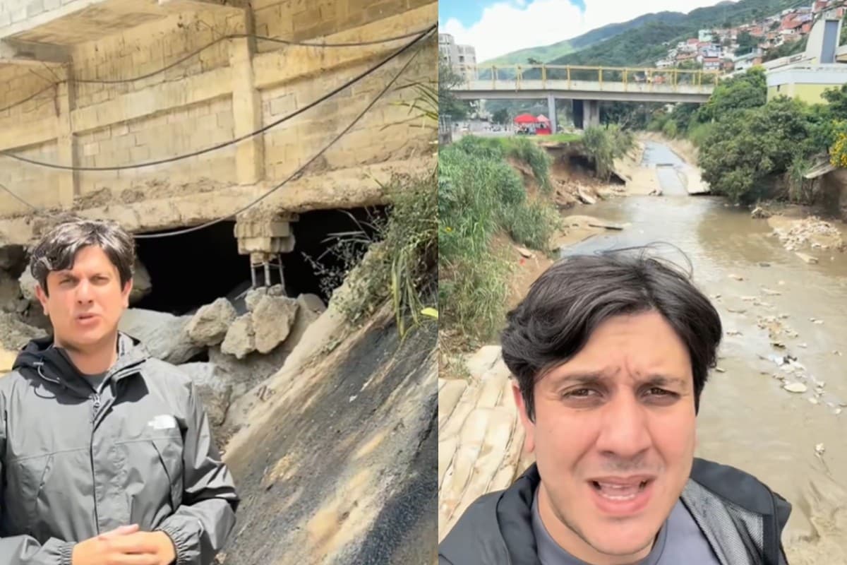 Denuncian riesgo de colapso de la autopista por fracturas y socavamiento en los muros de canalización de los ríos Guaire y Macarao