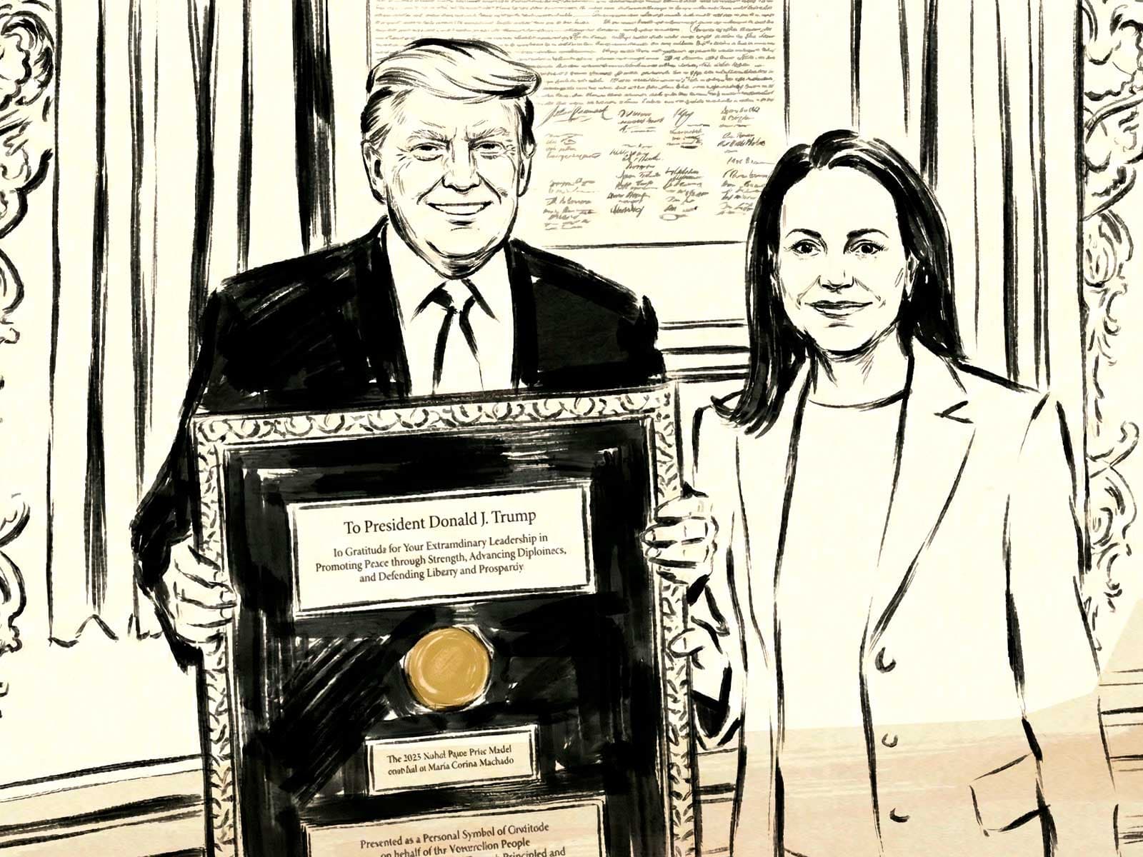 Encuentro Histórico: María Corina Machado y Donald Trump se Reúnen
