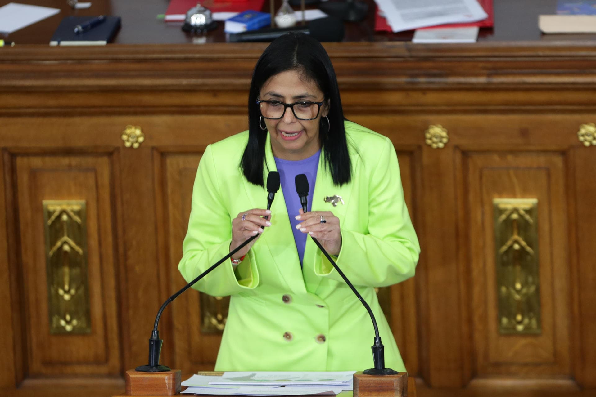 Delcy Rodríguez alardeó de que Venezuela "no necesitó" importar gasolina en 2025
