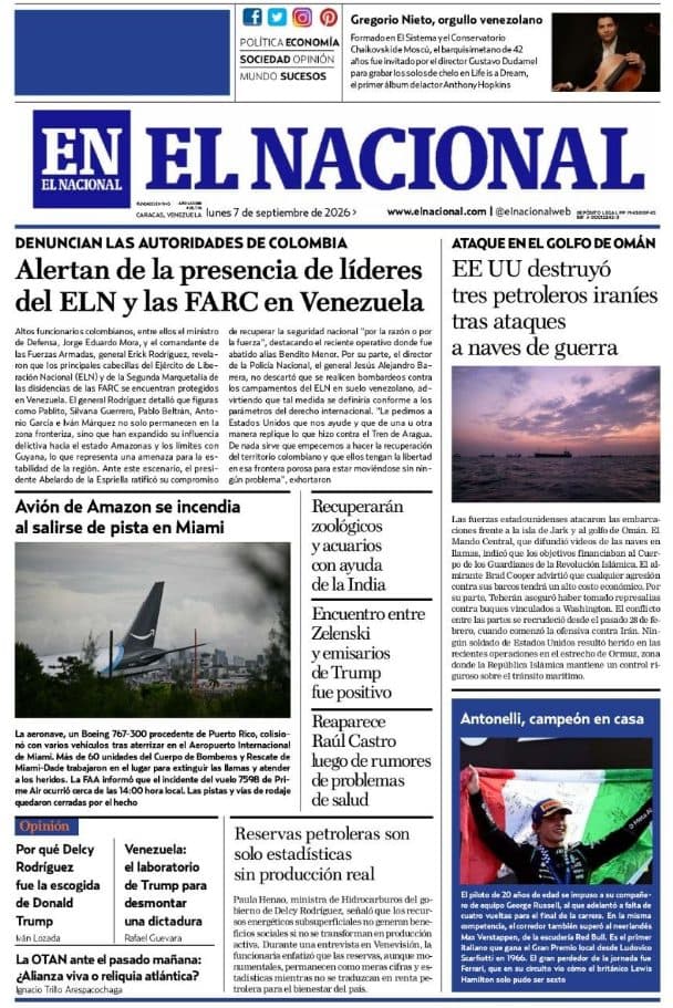 Las principales portadas de Venezuela del 7 de septiembre de 2026