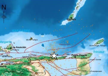 Sismo de magnitud 3.3 al norte de Güiria